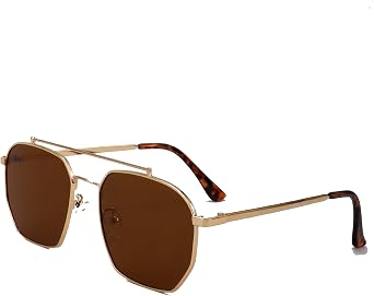 Square Aviator Sunglasses for Men Women, Retro Oversized Sunglasses Vintage Classic Large Metal Sun Glasses
