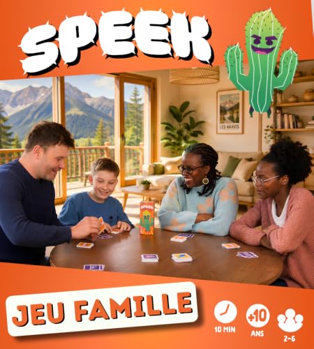 Tailemi SPEEK – Jeu d’Ambiance Rapide et Drôle - Jeu de Société Famille & Amis - 2 à 6 Joueurs - 10 Minutes 11 Ans Garçons et Filles - Jeu de Voyage et de Poche idéal – vue 2