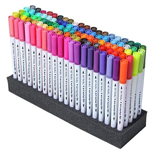 Hethrone de 100 colores con doble punta de pincel y rotulador fino de punta 0.4 PA32