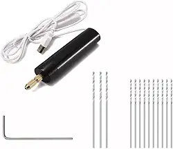 Mini Furadeira USB Portátil para Artesanato, Kit com Brocas, Ideal para Resina, Madeira e Jóias