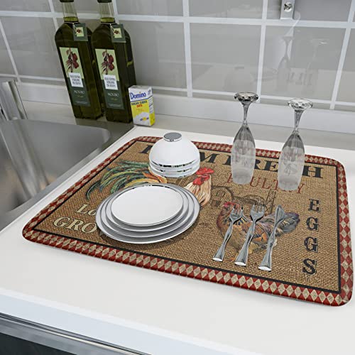 Kawani DLW-20221105-GZD-04 Rooster Poultry Dish Drying Mat thumb #5