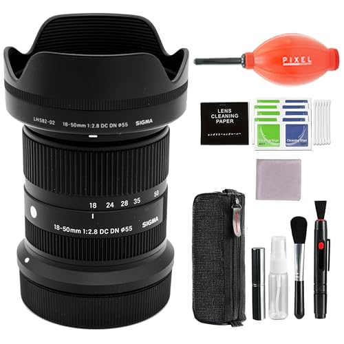 Sigma 18-50mm f/2.8 DC DN Contemporary Lens for Canon RF Mount with Pixel Advanced Accessory and Travel Bundle | 3-Year Extended Warranty | 18-50mm Canon Lens
