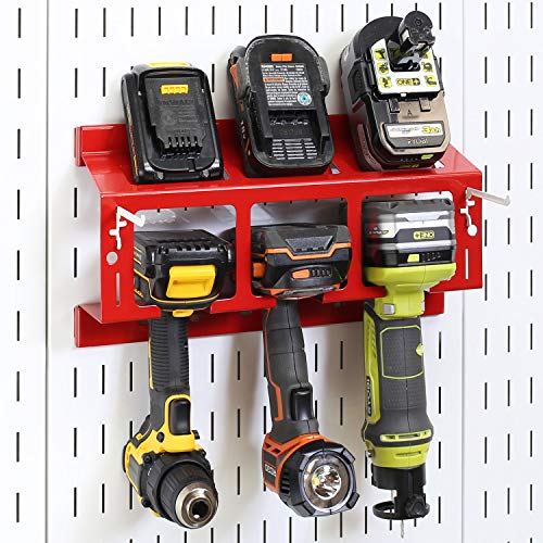 Support outils électriques Wall Control rouge pour rangement perceuse et batterie - 5