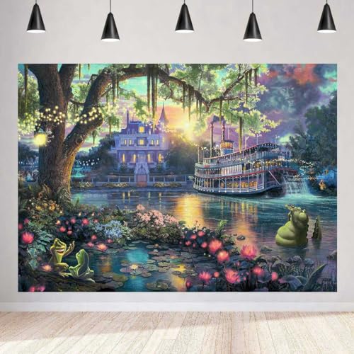 Image of SSCSTS Palace Photography Background Fairy Tale Prince Princess Happiness Frog Castle Photography Background Studio Props (5x3ft-polyester)