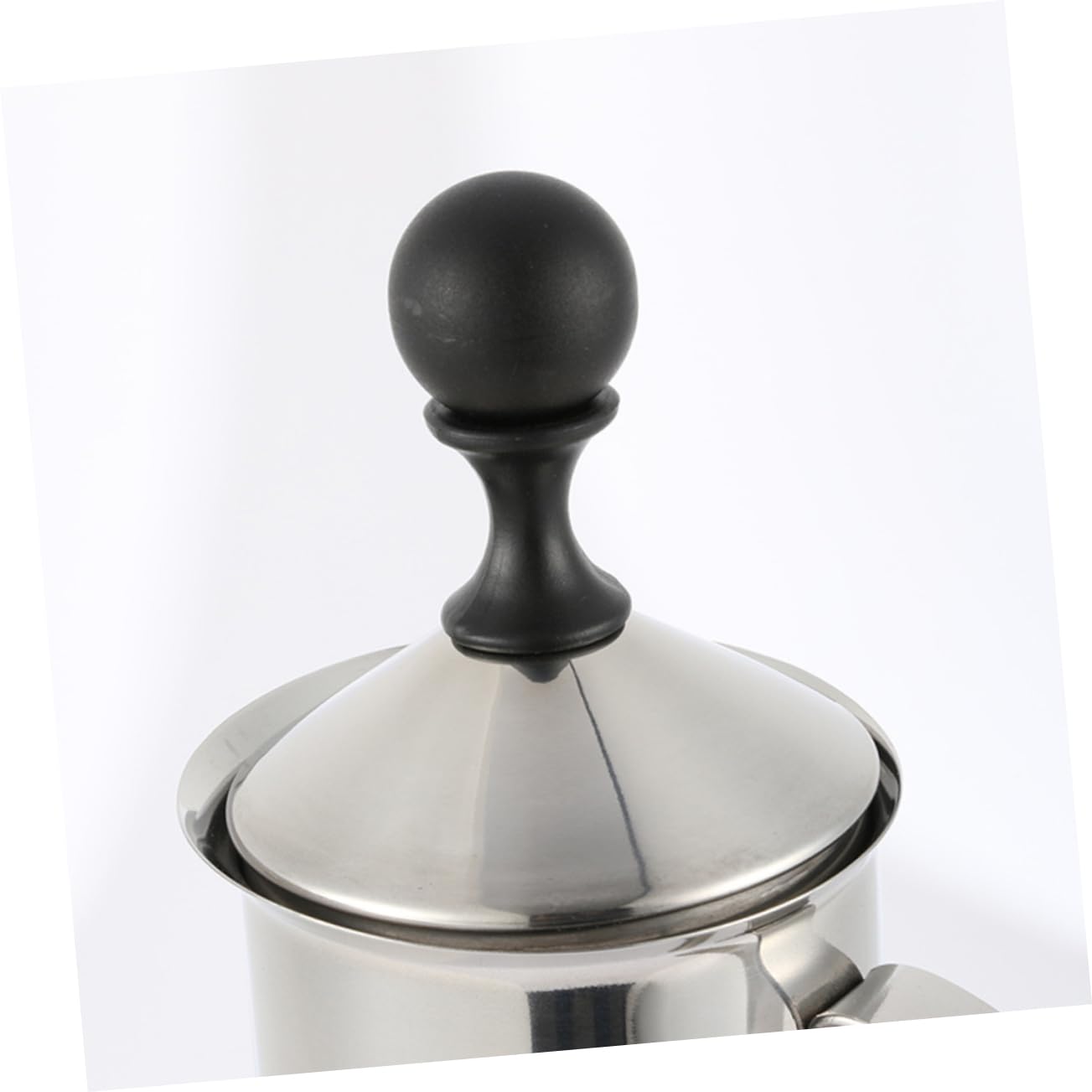 Schiumatore Latte Manuale in Acciaio Inox 600ml Pompa Coperchio Doppio Rete Tazza Per Bar E Casa Resistente E Versatile