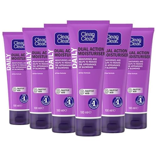 Clean & Clear Dual Action Moisturiser, 100ml (Pack of 6)