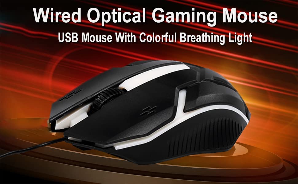 Image of Dhruvga Gaming Wired Optical Mouse 1200DPI Ergonomic Mouse with Colorful RGB Breathing Backlite Mouse. (DHV-GMS-0243)