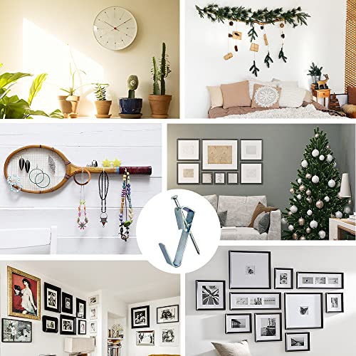 Image of 117Pcs Picture Hangers, 3 Size Picture Hooks Including 30 /50 /100lbs, Picture Hanging Kit, Professional Plaster Picture Hanging Kit for Wooden Wall or Drywall(50 Hangers+ 67 Nails) (Pack of 2)