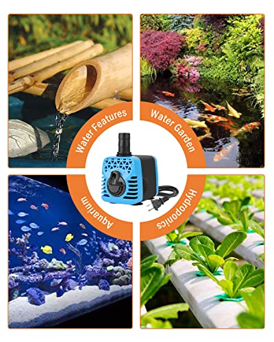 Kulife 210Gph Submersible Water Pumps (800L/H, 10W) Fountain Pump Pond Pump Aquarium Water Pump With Flow Control And Hose For Fish Tank, Fountain, Waterfall, Filtration, Water Feature, Hydroponics #TOP6