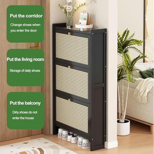 Meuble à chaussures pour entrée étroite avec portes opaques - 7