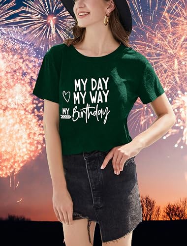 Image of Happy Birthday Shirts for Women Cute My Day My Way Birthday Girl T Shirt