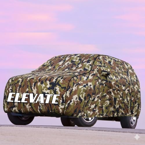 Image of Kayme UltraShield All Weather Premium Elevate Car Cover 6-Layer Waterproof Fabric, UV & Heat Reflective - Rain, Sun & Dust & Bird‐Dropping Resistant, Indoor /Outdoor Full Body Protection - Jungle