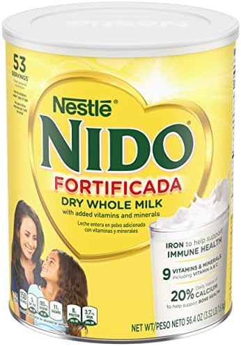 NIDO Fortificada Dry Whole Milk 56.4 oz. Canisters