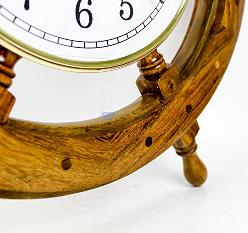 Nagina International Time's Wall Clock | Nautical Pirate's Ship Wheel | Premium Craft Gift (12 Inches) - Image 5