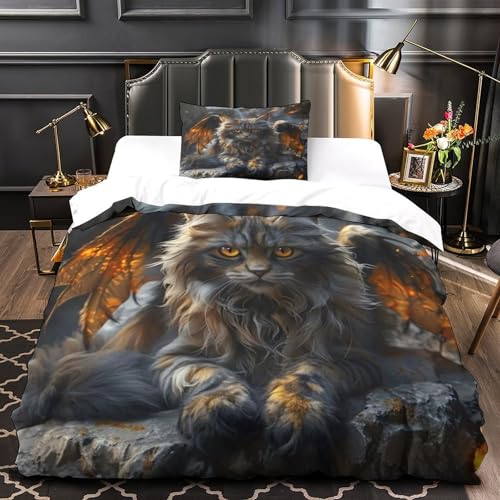 Housse de couette chat 3D pour la déco de chambre enfant