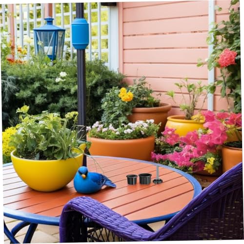 Kit de Bouchons et Vis pour Base Parasol Accessoires Robustes Cadre Noir - 5