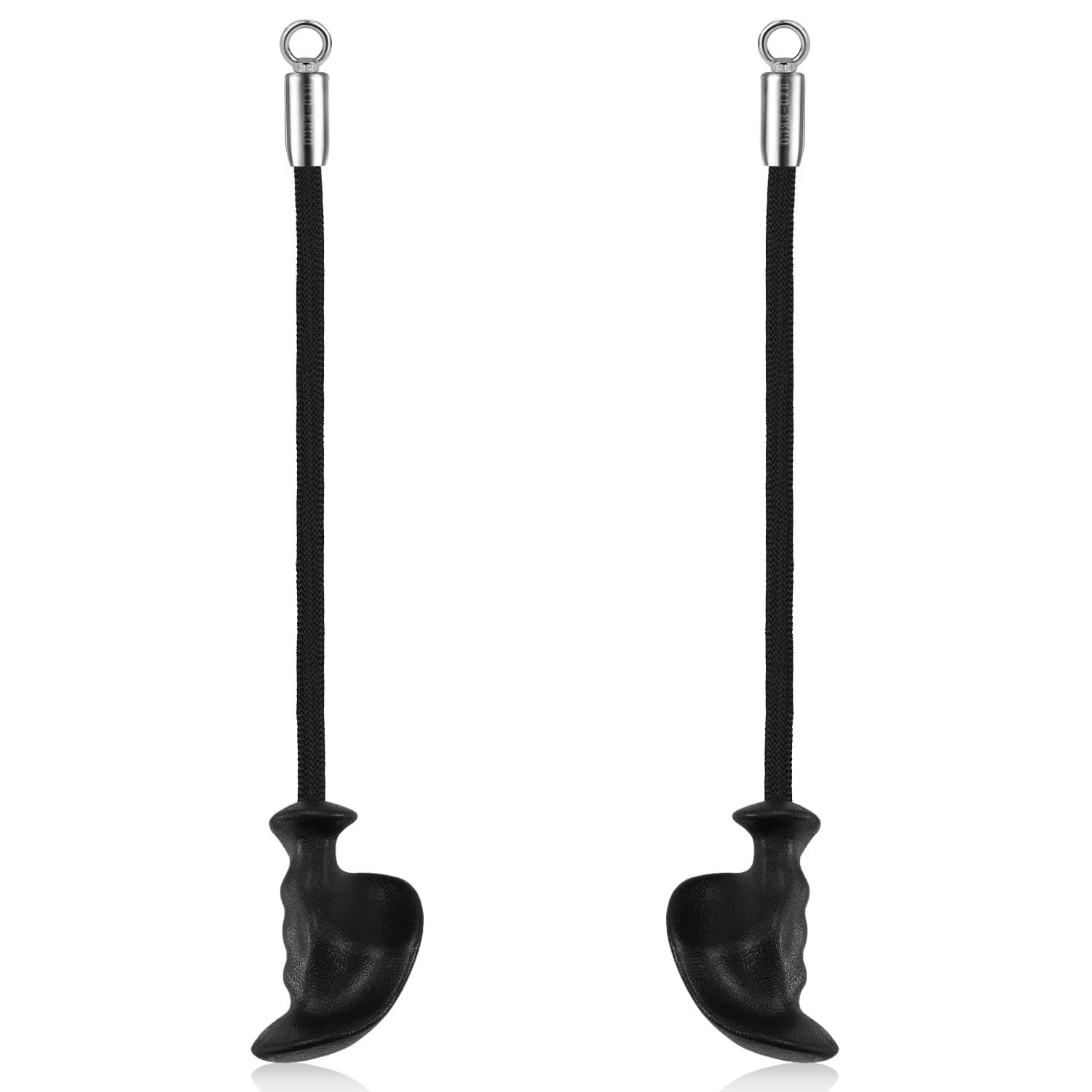 HXD-ERGO HXD-ERGO Ergonomic Tricep Rope of 2, Tricep Pull Down Attachment with Ergonomic Grip for Cable Machine - Single Arm Tricep Pull Down Cable Attachment for Gym（Black 2pcs）