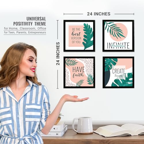 Image of Chaka Chaundh - Motivational Quote Frames - Inspirational Wall Quotes for OFFICE, STUDENT, STUDY ROOM - (11 X 11 Inches - Set of 4)