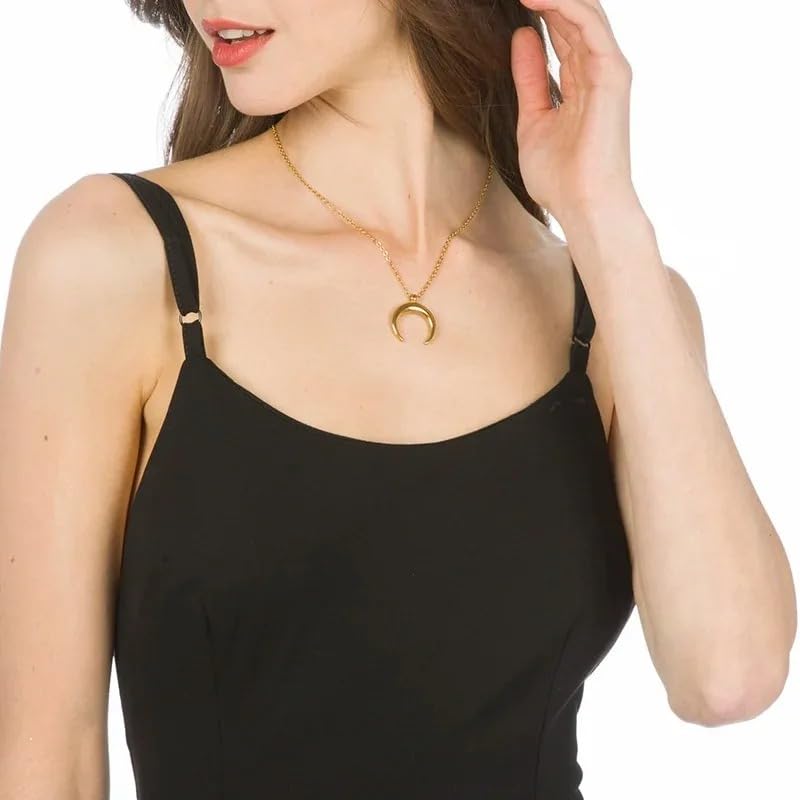 Collier Crescent Moon au design vintro raffiné et détails perlés délicats
