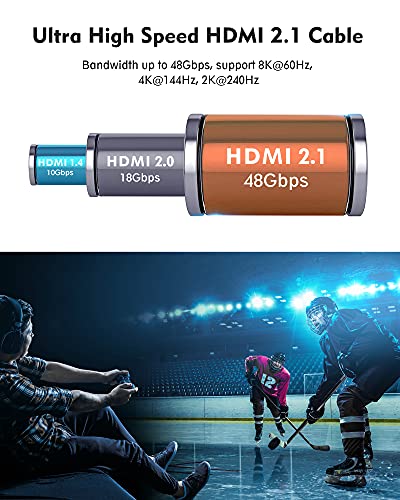 Image of Silkland 8K HDMI ARC /eARC Cable 2.1 for Soundbar 15ft, 8K@60Hz 4K@120Hz High Speed HDMI Cord for Home Theater, 48Gbps, Dolby Atoms, DTS:X Compatible for Vizio Samsung Bose Sound bar, UHD TV, Blu-ray