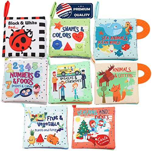 Image of Baby Books 0-6 Months,Baby Toys 6 to 12 months,Cloth Crinkle Books For Babies,Infants,Toddler Toys 2 Year Old Boy Girl Shower Gifts, Christmas Stocking Stuffers, Early Learning Sensory Toys 2 3 Year