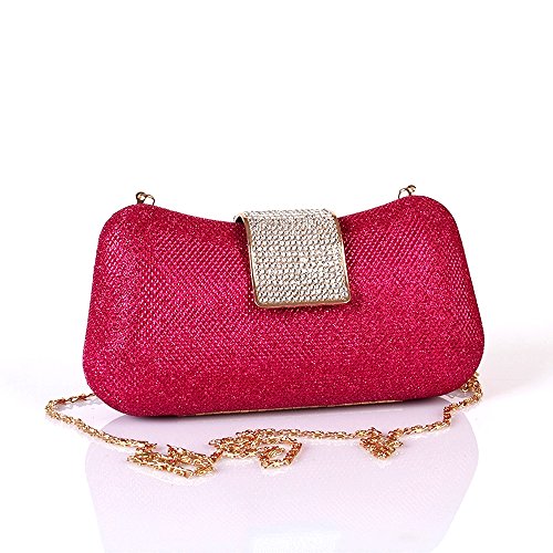 Kingluck Shiny Pu Metal Wedding/Special Occasion Clutches/Evening Handbags With Rhinestones(More Colors) (hotpik)