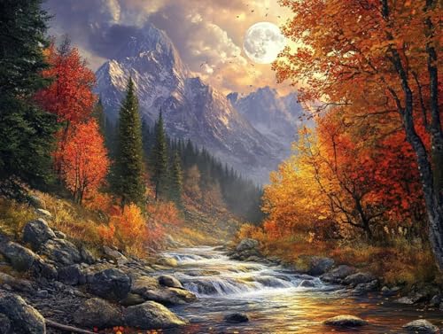 Pintar por numeros adultos sin saber dibujar kit de pintura acrilica de rio 50x70cm J0-822