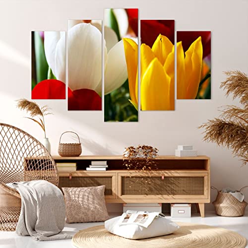 Schilderij op canvas - Print Wandschilderij - tulpenvaas boeket - 150x100cm - Canvas Print Schilderij - Wandafbeelding - Afdrukken op Canvas - Wandfoto - Kunstdruk - Wanddecoratie - EA150x100-1366 - Afbeelding 5