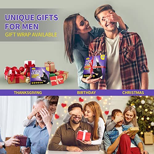 Led Flashlight Gloves Rechargeable, Ideas For Men Hands Free Flashlight Gloves Gift From Daughter/Son Unique Camping Gadgets Led Gloves For Mechanic Car Guy Repairing, Fishing #TOP1