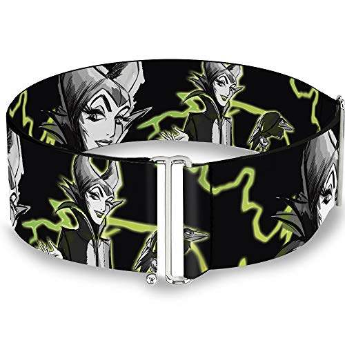 Buckle-Down Belt Women's Cinch Maleficent Smiling Diablo Sketch Lightning Black Grays Greens Available In Adjustable Sizes
