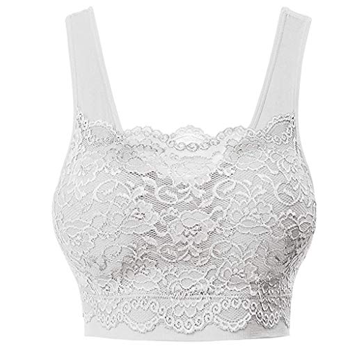 Sujetador deportivo sin costuras blanco talla S OBASDFD: top con encaje frontal para mujer 3