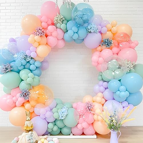 Image of Voircoloria 110pcs Pastel Balloons 12inch Macaron Latex Party Balloons for Graduation, Easter, Wedding, Birthday, Bridal Shower, Rainbow Party, Baby Shower, Anniversary Party Decorations