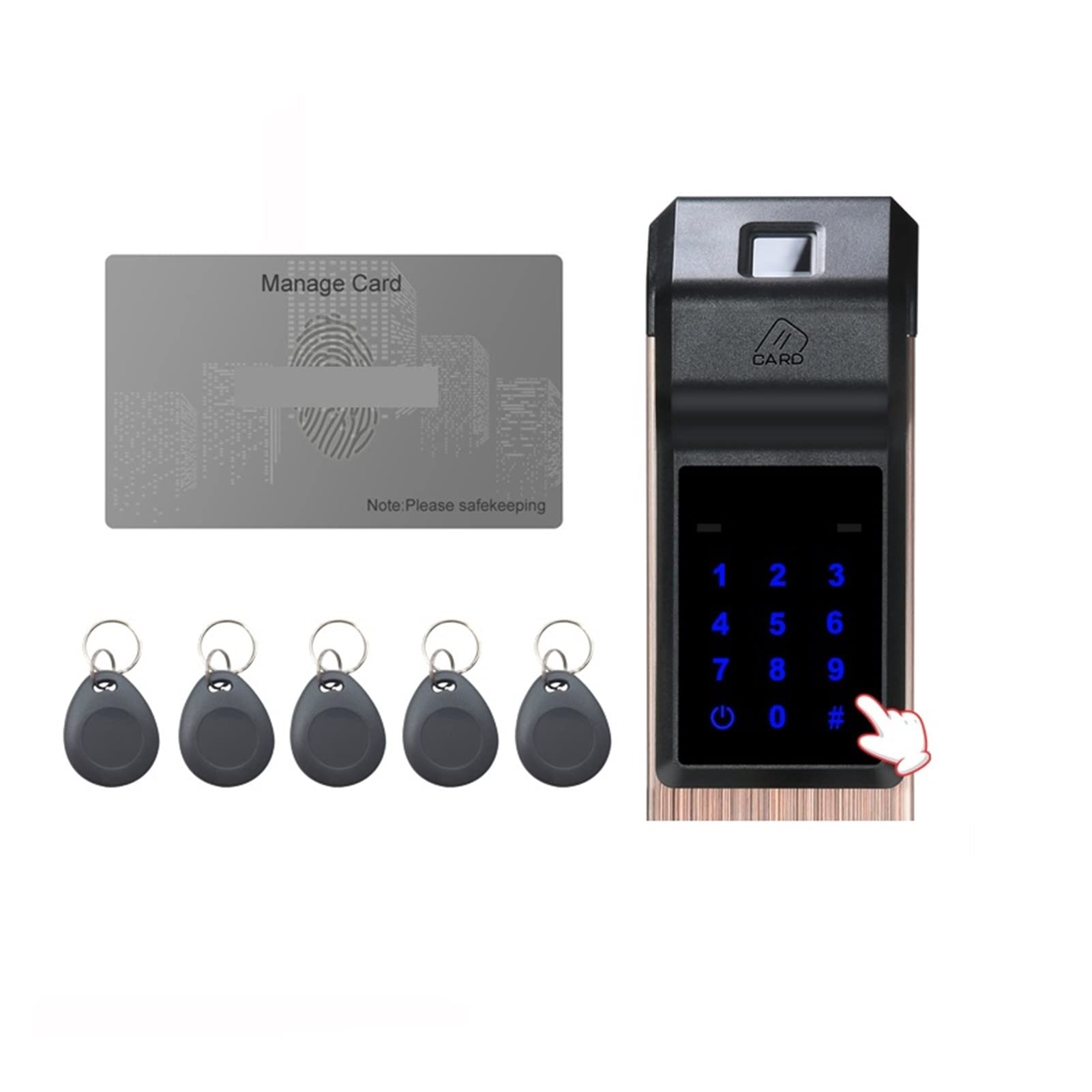 DRAUXI Biometric Fingerprint Digital Lock Intelligent Electronic Door Lock with Fingerprint Verification & Password&RFID R-FP1 Home/Bedroom/Office