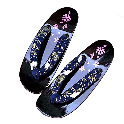 Topin High End Japanese Traditional Cosplay Geta Women Floral Summer Sandals Wooden Flip Flops Summer Slippers with Sock