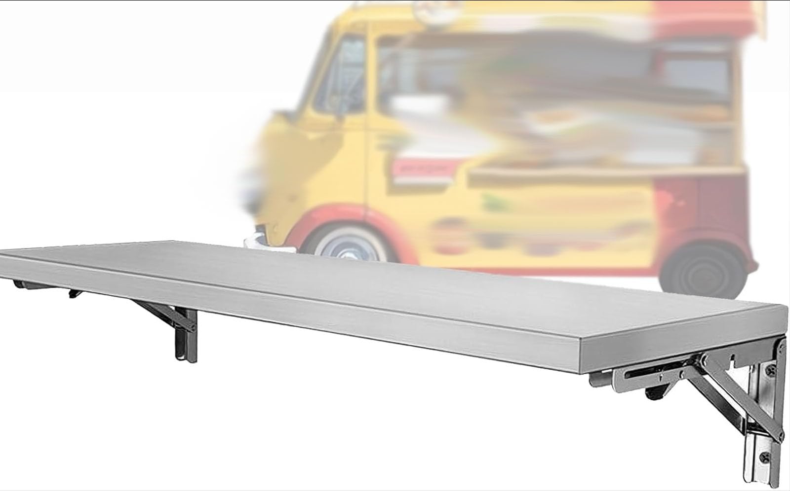 001.,110x25cm, Bureau Suspendu, Table De Bar De Cuisine, Table Pliante Murale en Acier Inoxydable, Équipement De Food Truck en Acier Inoxydable 201, Résistant À La Corrosion