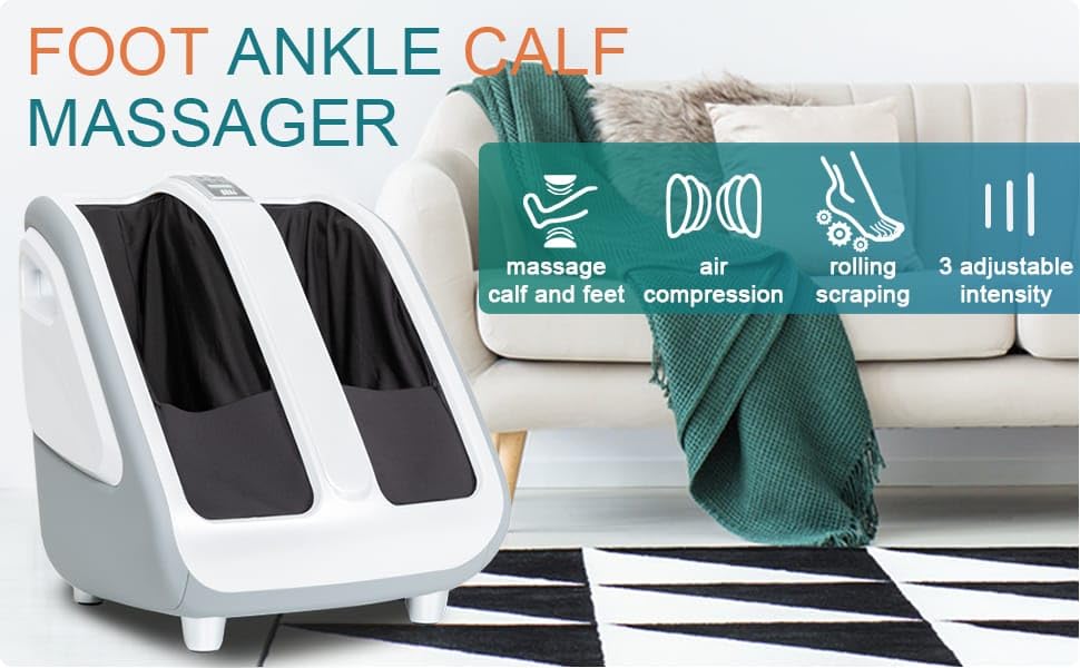 Image of Apollon Smart Lite KC16 Leg, foot, Ankle, & Calf Massager, For Pain Relief Heating Therapy With 3 Levels of Intensity, Multiple Massage Combination, 3 Auto Programs, 3 Level Speed, Auto timer control, With 360 full Wrap Airbags & Rollers Massage