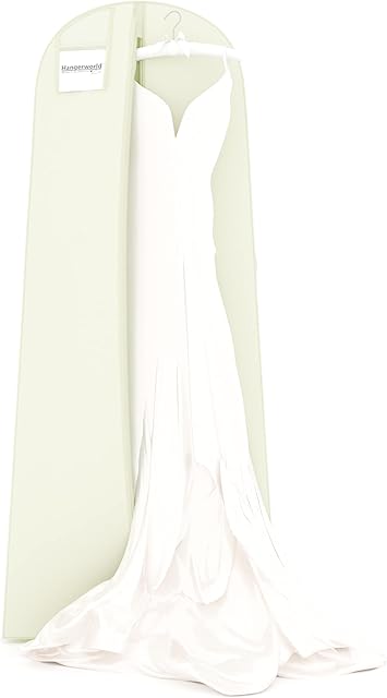 HANGERWORLD Ivory Breathable Wedding Gown Dress Garment Clothes Cover Bag with Secret Internal Zipped Pocket 72" (183cm), 1