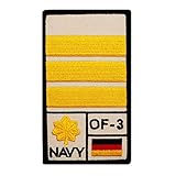 Café Viereck ® Korvettenkapitän Marine Bundeswehr Rank Patch mit Dienstgrad - Gestickt mit Klett – 9,8 cm x 5,6 cm