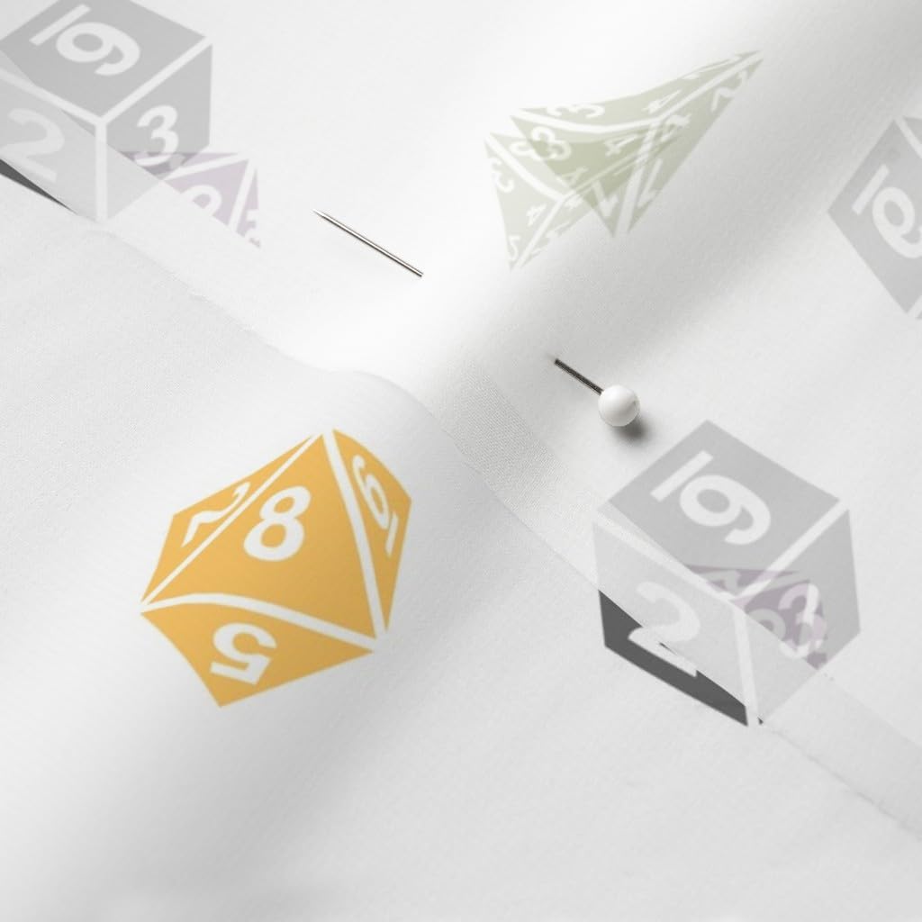 Spoonflower Fabric - Neutral Dice Gaming Games Fun Printed on Chiffon Fabric by The Yard - Sewing Fashion Apparel Dresses Home Decor