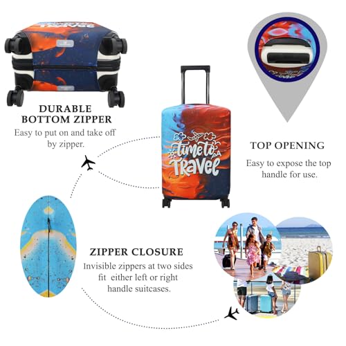 Image of Explore Land Travel Luggage Cover Air Approve Suitcase Protector Fits 18-32 Inches Case, Time to Travel, L