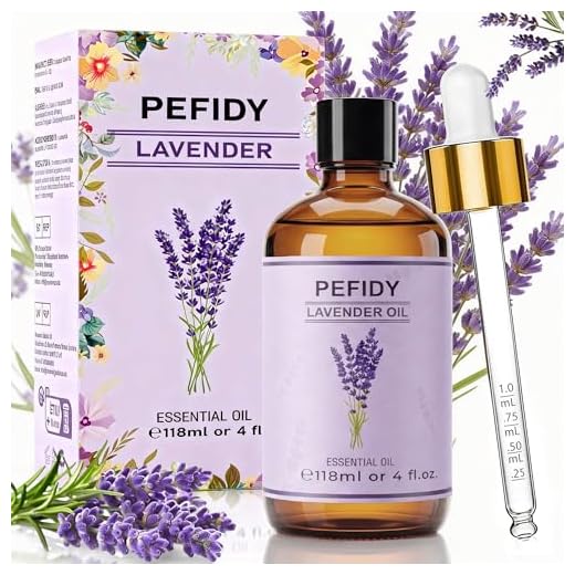 PEFIDY aceite esencial lavanda 118 ml, aceite de lavanda 100% natural, ideal para aromaterapia, humidificadores, velas aromáticas, relajación y proyectos DIY