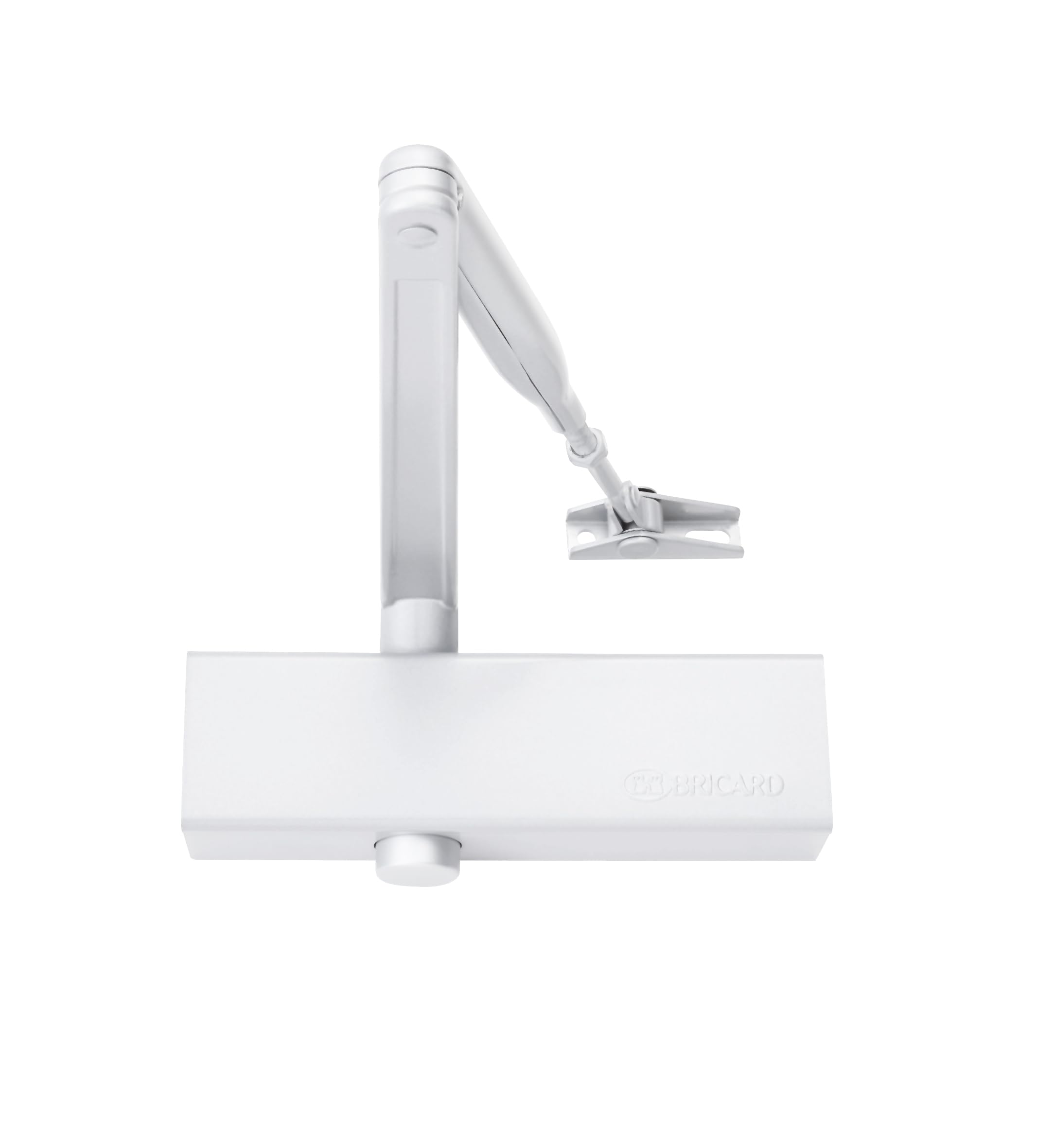 Bricard 6201101 Ferme-Porte Technologie Pignon Crémaillère, Force 2 à 4 (Jusqu’à 80kg), Bras Standard, CE, Blanc