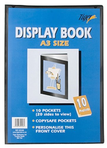 Tiger A3 Display Book 10 Pockets Presentation Folio Black
