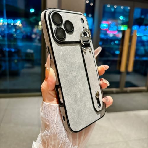 Funda iPhone 16 Pro Gris Antigolpes: Adiós Caídas con Correa y Soporte Lente 1