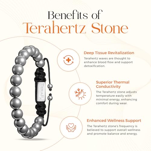 Terahertz Bracelet – 100% Authentic Terahertz Stone Bracelet for Women and Men – Adjustable Size Beaded Jewelry For Perfect Fit3