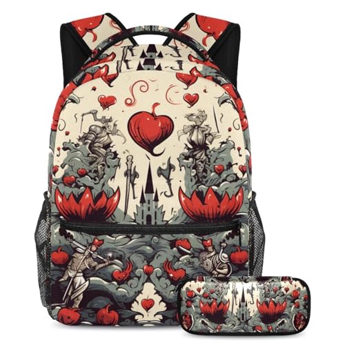 Sac à dos enfant Fight for Red Heart grand ensemble scolaire trois pièces idéal primaire