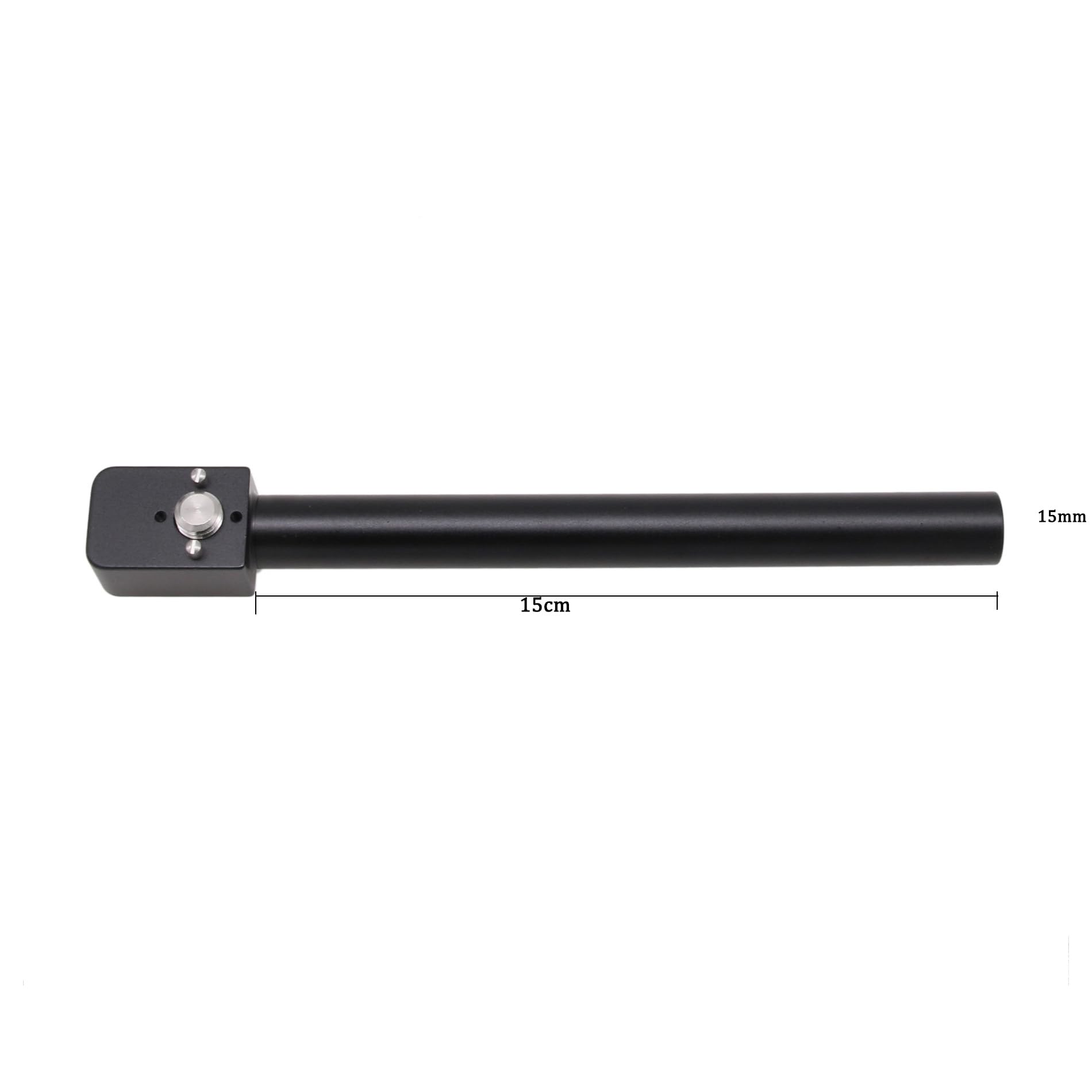 HangTon Tubo de varilla de 15 mm, montaje de 3/8 pulgadas para cámara Sony ARRI Red, inalámbrico, lente de enfoque de seguimiento, accesorio de riel de hombro, 15 cm de largo (negro)