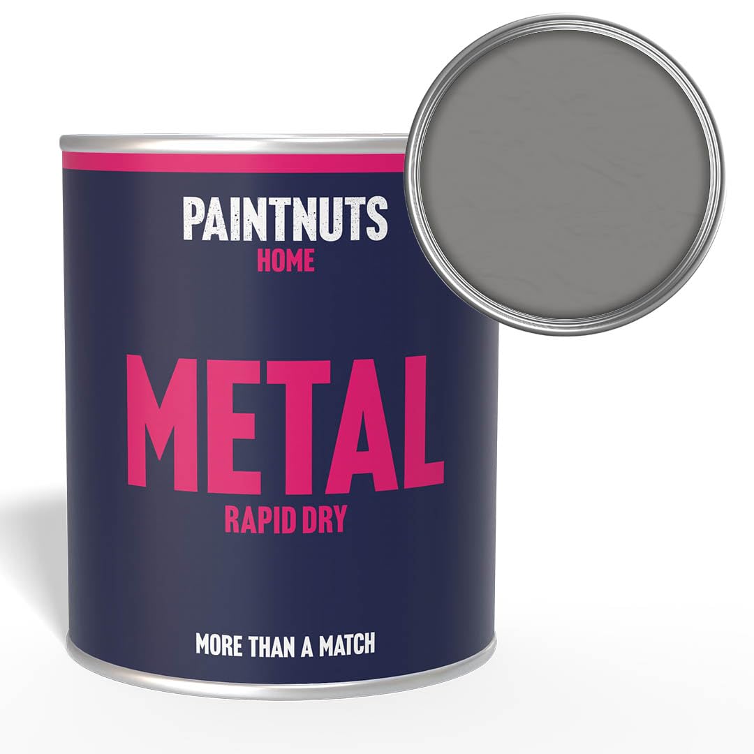 Paintnuts Grey Metalic (RAL-9007) Rapid Dry Metal Paint, Gloss Finish 500ml