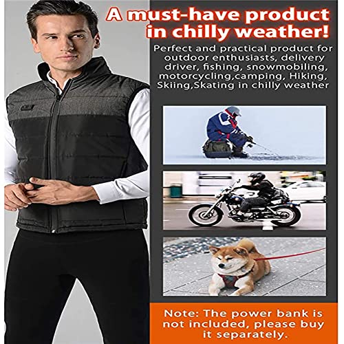 Chaleco calefactable hombre MFXI chaqueta recargable lavable chaleco calefactor eléctrico USB 5