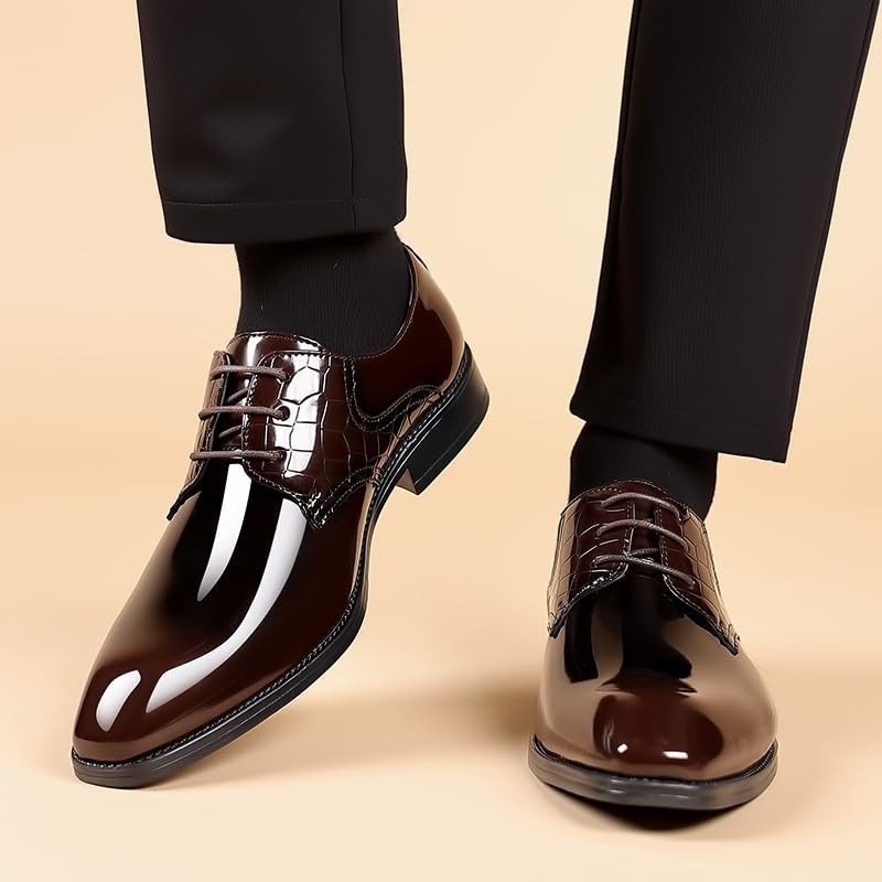 Men's Formal Oxford Shoes Italian Leather Wingtip Non Slip Block Heel Anti-Slip Outdoor Casual Fashion Lace Up2